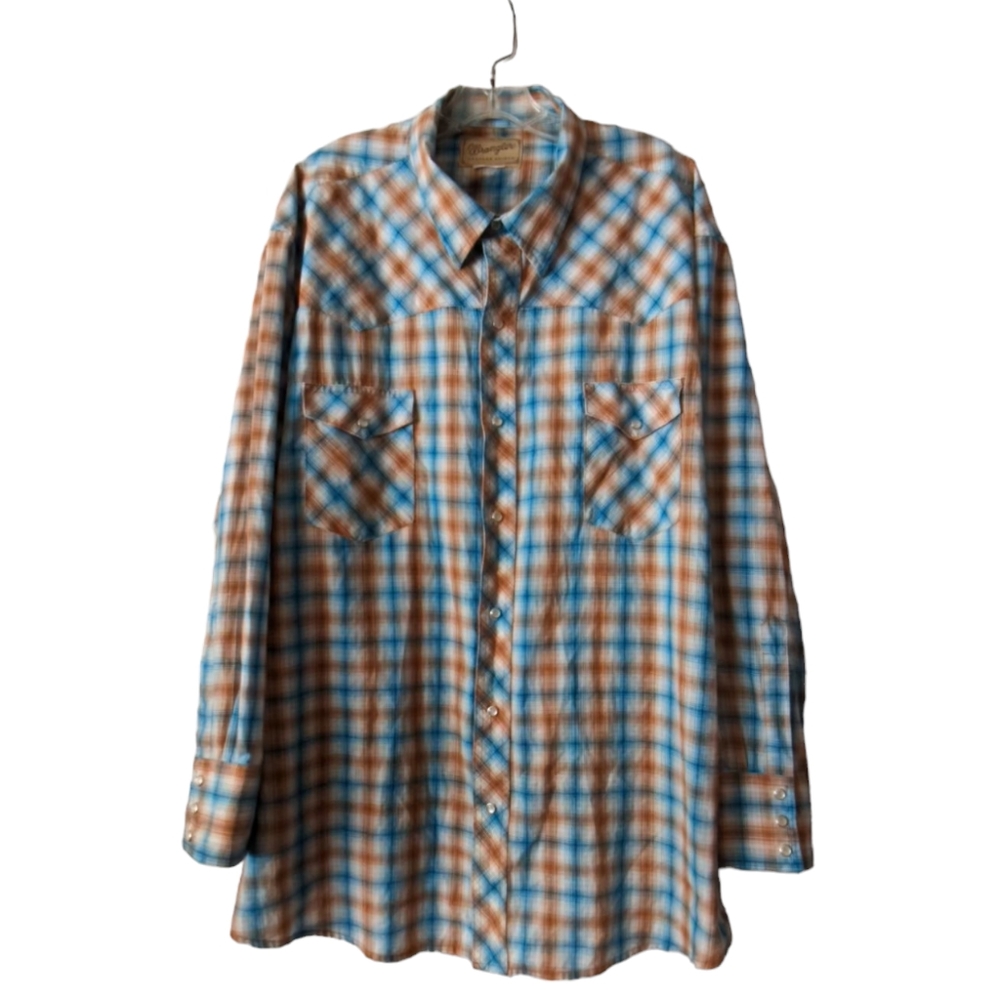 VTG Wrangler Pearl Snap Western style button down XXXL